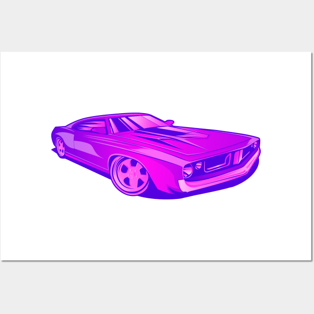 Barracuda 1970 - Purple Wall Art by Den Vector